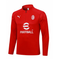 Милан тренировочная кофта на короткой молнии красная 2023/24