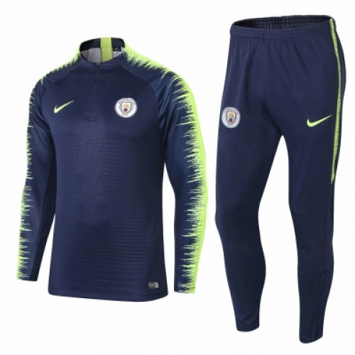 Спортивный костюм Манчестер Сити синий с лимонным сезон 2018/19