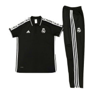 Реал Мадрид Спортивный костюм черный с поло сезон 2019-2020