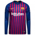 Барселона Домашняя футболка с длинным рукавом сезона 2018-2019
