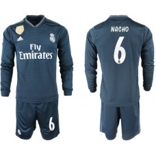 Реал Мадрид футболка гостевая 2018/19 с длинным рукавом номер 6 Начо