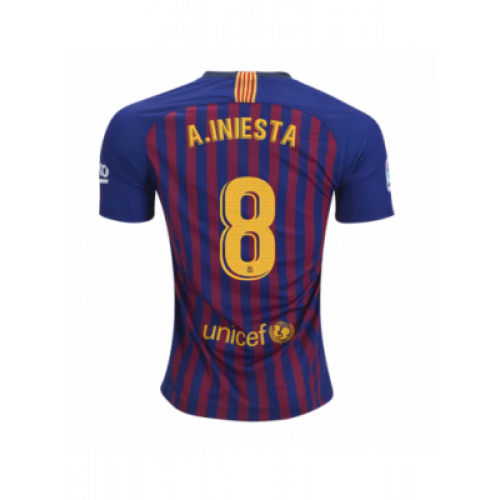 Футболка с именем Иньеста Барселона домашняя сезон 2018/19
