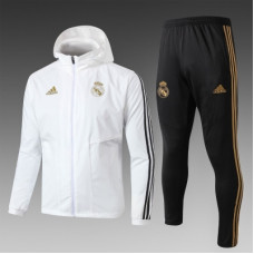 Реал Мадрид спортивный костюм с ветровкой бело-черный сезон 2019/20