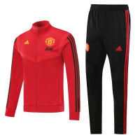 Спортивный костюм с олимпийкой Манчестер Юнайтед красный с чёрным сезон 2019-2020