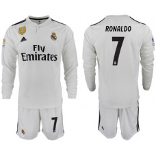 Футболка Реал Мадрида для домашних игр 2018/19 с длинным рукавом номер 7 Роналдо