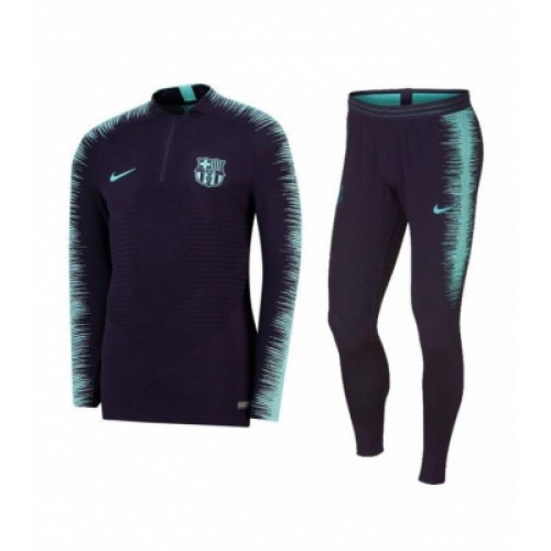 Детский тренировочный костюм Барселона сезон черный с ментолом 2018-2019
