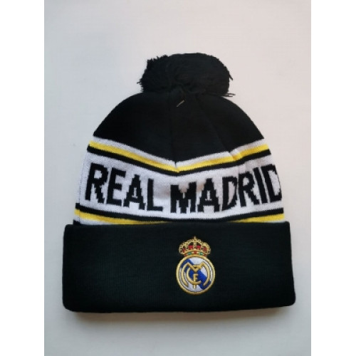 Зимняя вязаная шапка Реал Мадрид  с помпоном