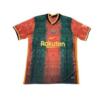 Барселона тренировочная футболка оранжево-зеленая 2021-2022