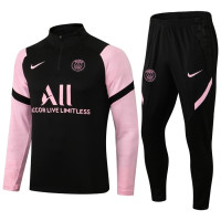 ПСЖ тренировочный костюм черный с розовым 2020/2021