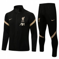 Ливерпуль детский спортивный костюм 2021-2022 черный с бежевым