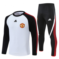 Манчестер Юнайтед тренировочный костюм бело-черный 2021-2022