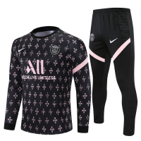 ПСЖ тренировочный костюм черный с розовым 2021-2022