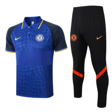 Спортивный костюм Челси с синим поло сезон 2021-2022