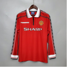 Манчестер Юнайтед домашняя ретро футболка сезона 1998/99 с длинным рукавом