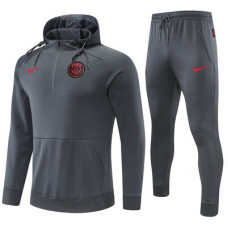 ПСЖ костюм с худи на короткой молнии Nike 2021-2022 серый