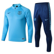 Детский тренировочный костюм Барселона голубой с синим сезон 2018-2019