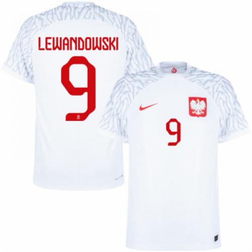 Сборная Польши домашняя футболка 2022-2023 Левандовский 9