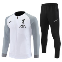 Ливерпуль детский спортивный костюм сезона 2022-2023 бело-серый