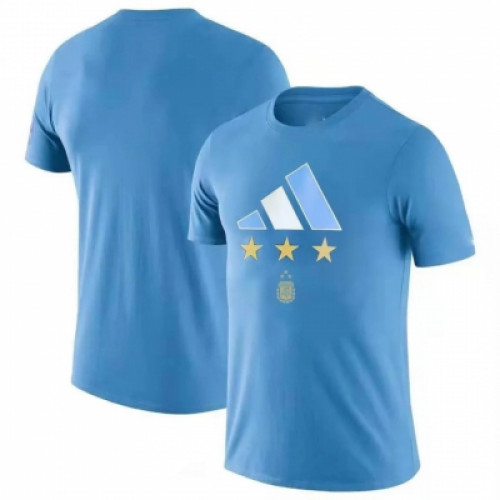 Сборная Аргентины повседневная хлопковая футболка 2022-2023 голубая