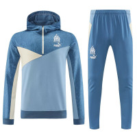 Марсель спортивный костюм с толстовкой на короткой молнии 2023-2024 голубой с бежевым