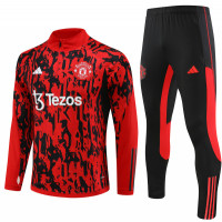 Манчестер Юнайтед детский тренировочный костюм 2023-2024 красно-чёрный
