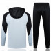 Барселона спортивный костюм с толстовкой на короткой молнии 2023/24 светло-серый с чёрным