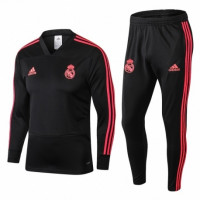 Тренировочный костюм Реал Мадрид чёрный с красным сезон 2018-2019