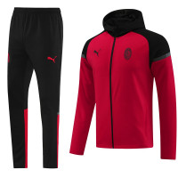 Милан спортивный костюм с толстовкой на полной молнии 2023/24 красный с чёрным