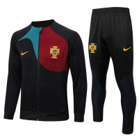 Сборная Португалии спортивный костюм 2022/23 чёрный с бордовым и бирюзовым